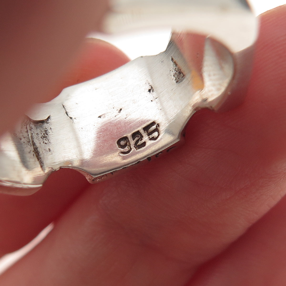 925 Sterling Silver Vintage Mexico Modernist Ring Size 9.25