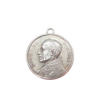 800 Silver Vintage Italy Pope John XXII Ricardo Di Roma Minimalist Charm Pendant