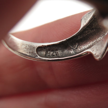 925 Sterling Silver Vintage Mom & Child Dolphin Oxidized Ring Size 5.75