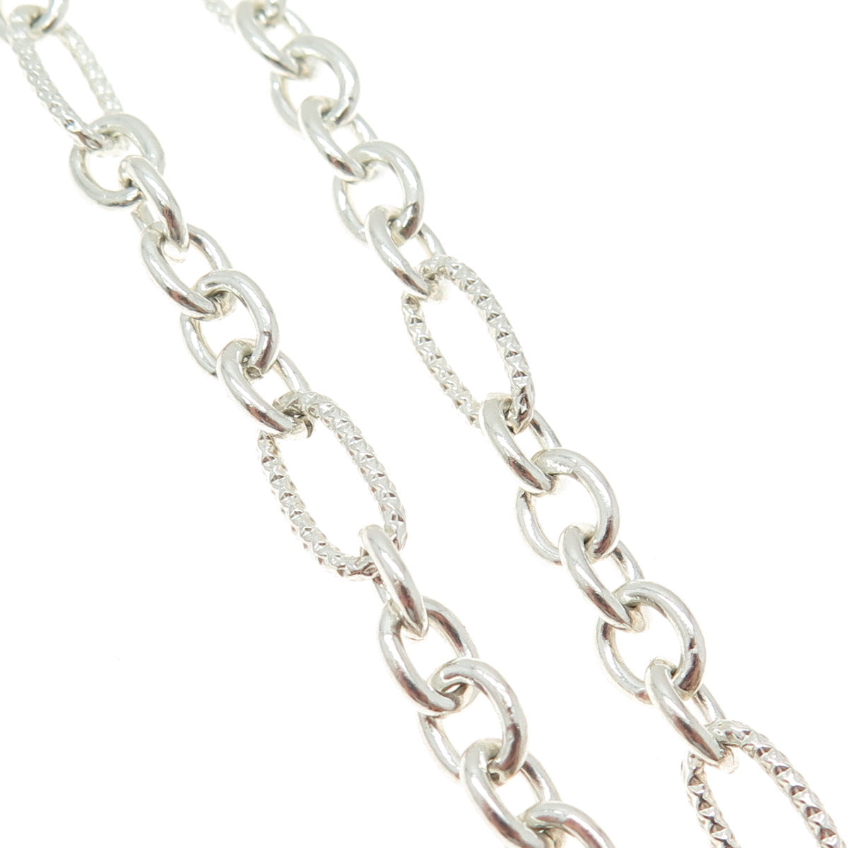 925 Sterling Silver Vintage Figaro Chain Necklace 16"