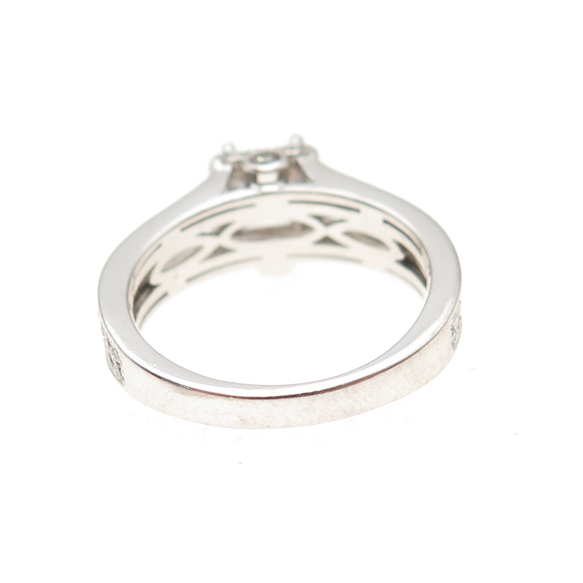 925 Sterling Silver Princess & Round-Cut C Z Engagement Ring Size 7.25