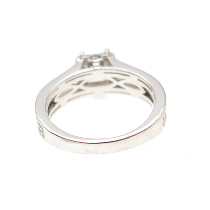 925 Sterling Silver Princess & Round-Cut C Z Engagement Ring Size 7.25