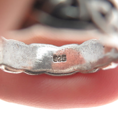 925 Sterling Silver Vintage Celtic Knot Oxidized Band Ring Size 8.5