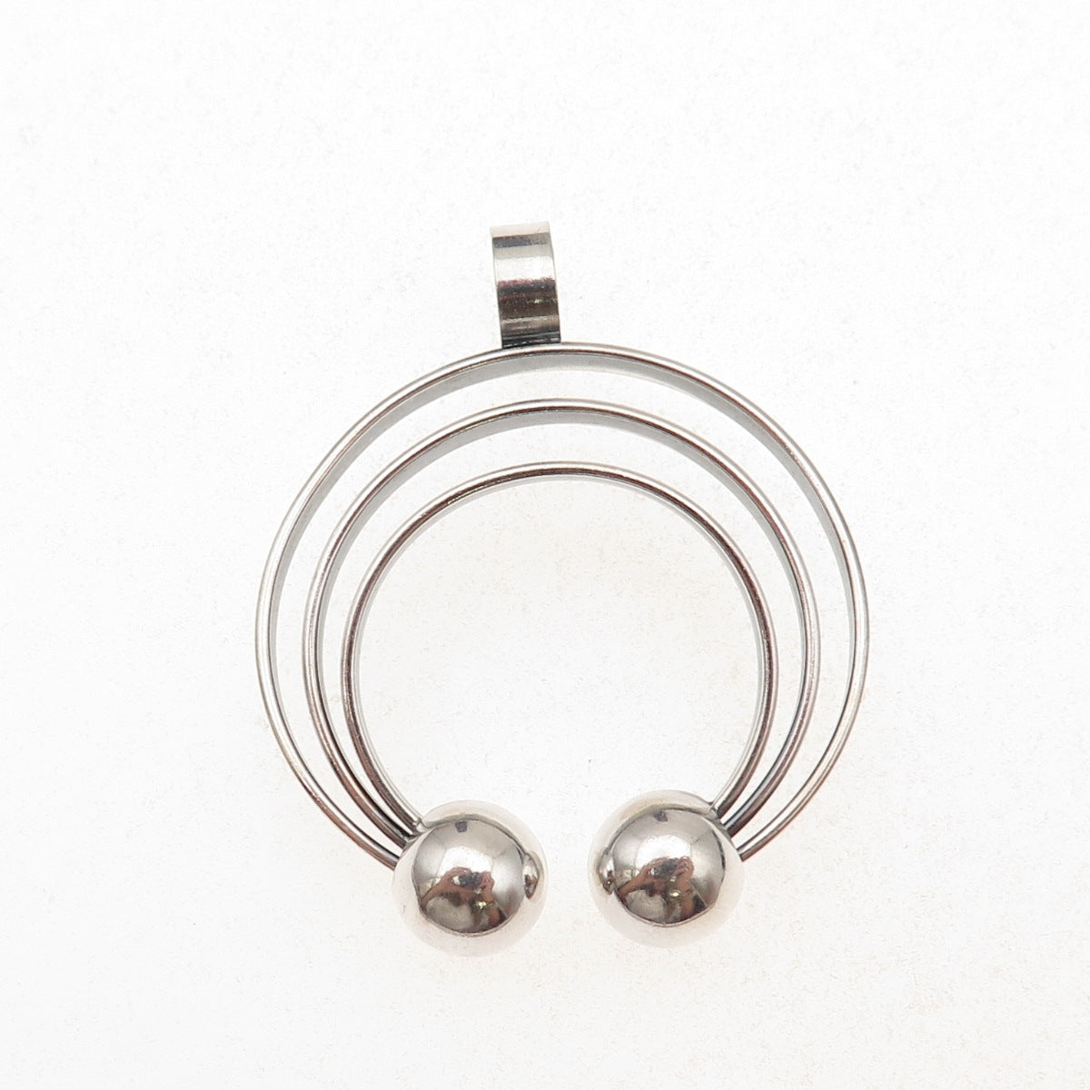 Kupittaan Kulta 925S Sterling Silver Vintage Finland Modernist Crescent Pendant