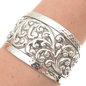 LOIS HILL 925 Sterling Silver Vintage Signature Scroll Adjustable Bracelet 7"