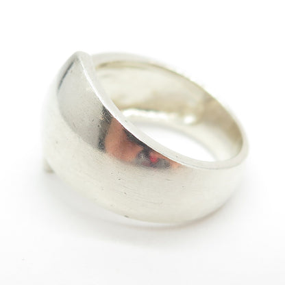 925 Sterling Silver Vintage Modernist Bypass Ring Size 8.5