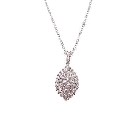 925 Sterling Silver Round-Cut C Z Petal Cable Chain Necklace 18"