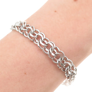 American 925 Sterling Silver Vintage Bismark Link Bracelet 7.25"