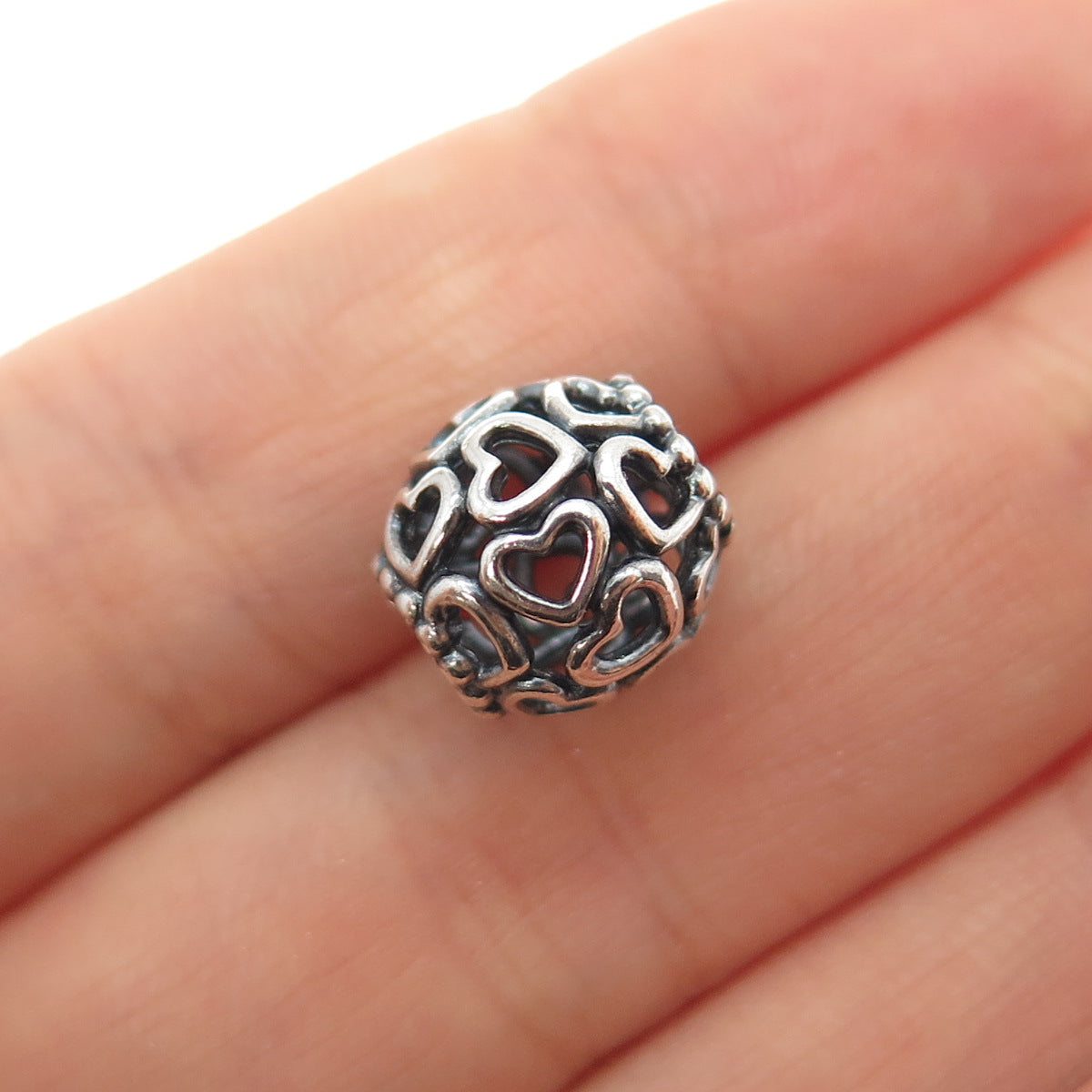 PANDORA 925 Sterling Silver Open Your Heart Slide Bead Charm