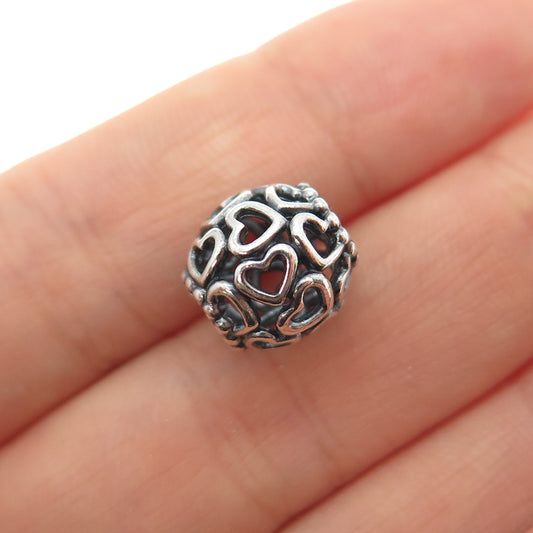 PANDORA 925 Sterling Silver Open Your Heart Slide Bead Charm