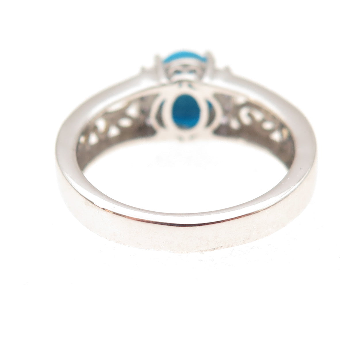 Chuck Clemency Sterling Silver 2-Tone Real Turquoise Tanzanite Ring Size 8.25