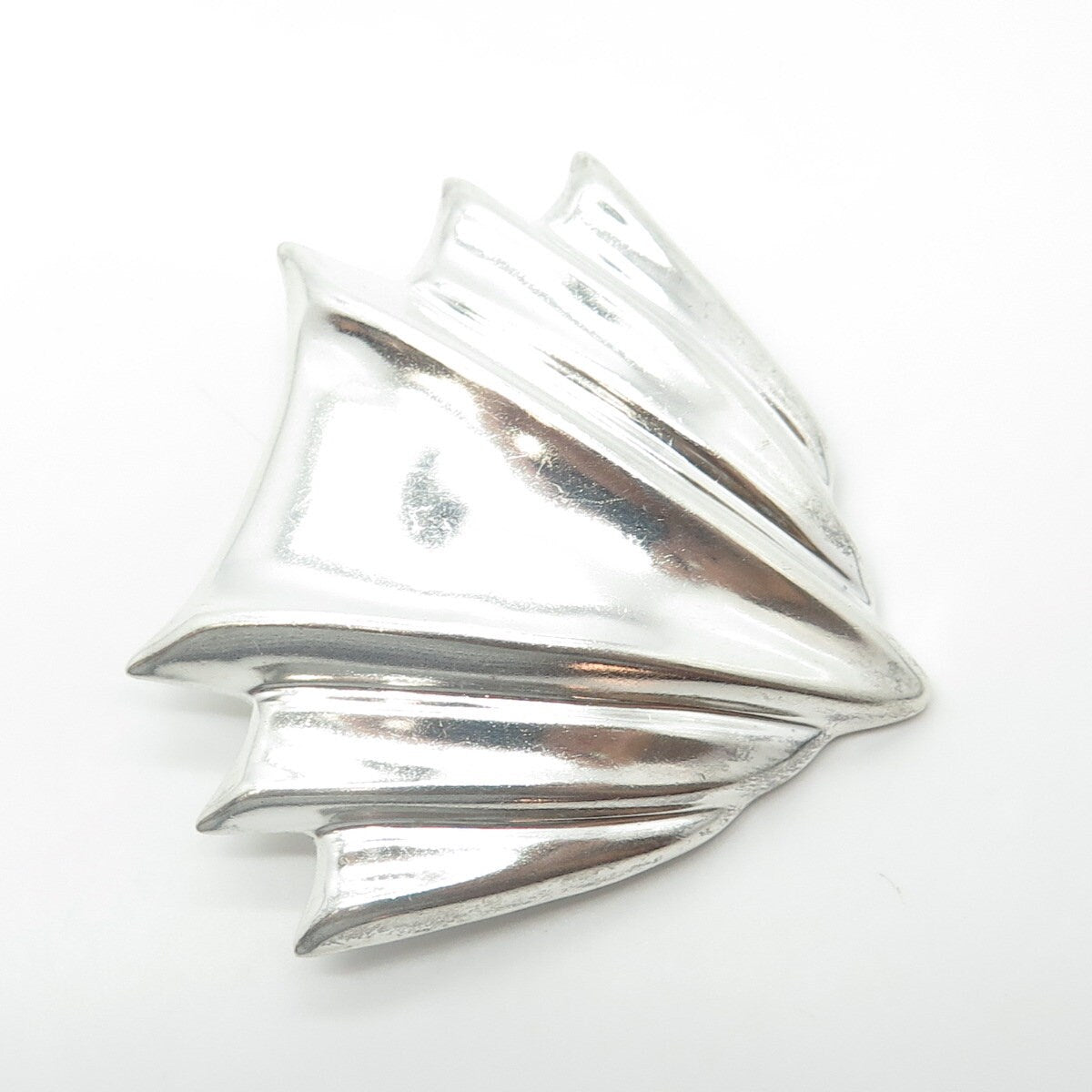 925 Sterling Silver Vintage Ribbed Pin Brooch