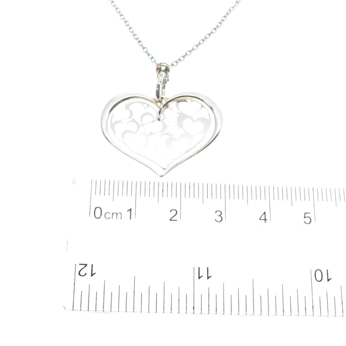 925 Sterling Silver Italy Heart Pendant Adjustable Cable Chain Necklace 24"