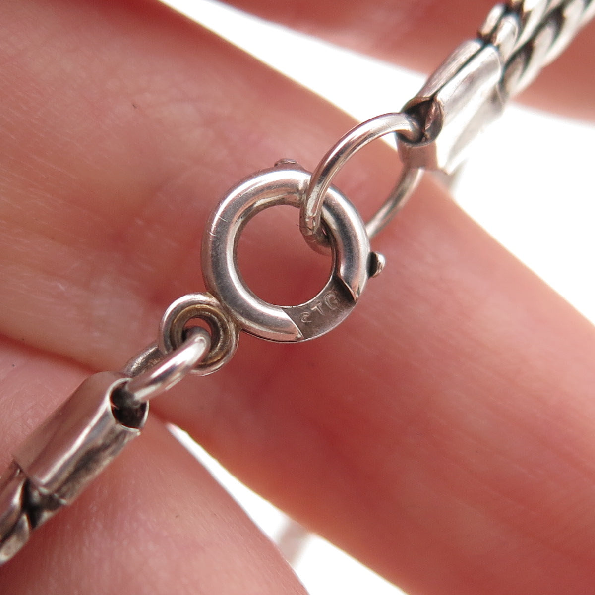 925 Sterling Silver Vintage S-Shape Link Double Chain Bracelet 6.75"