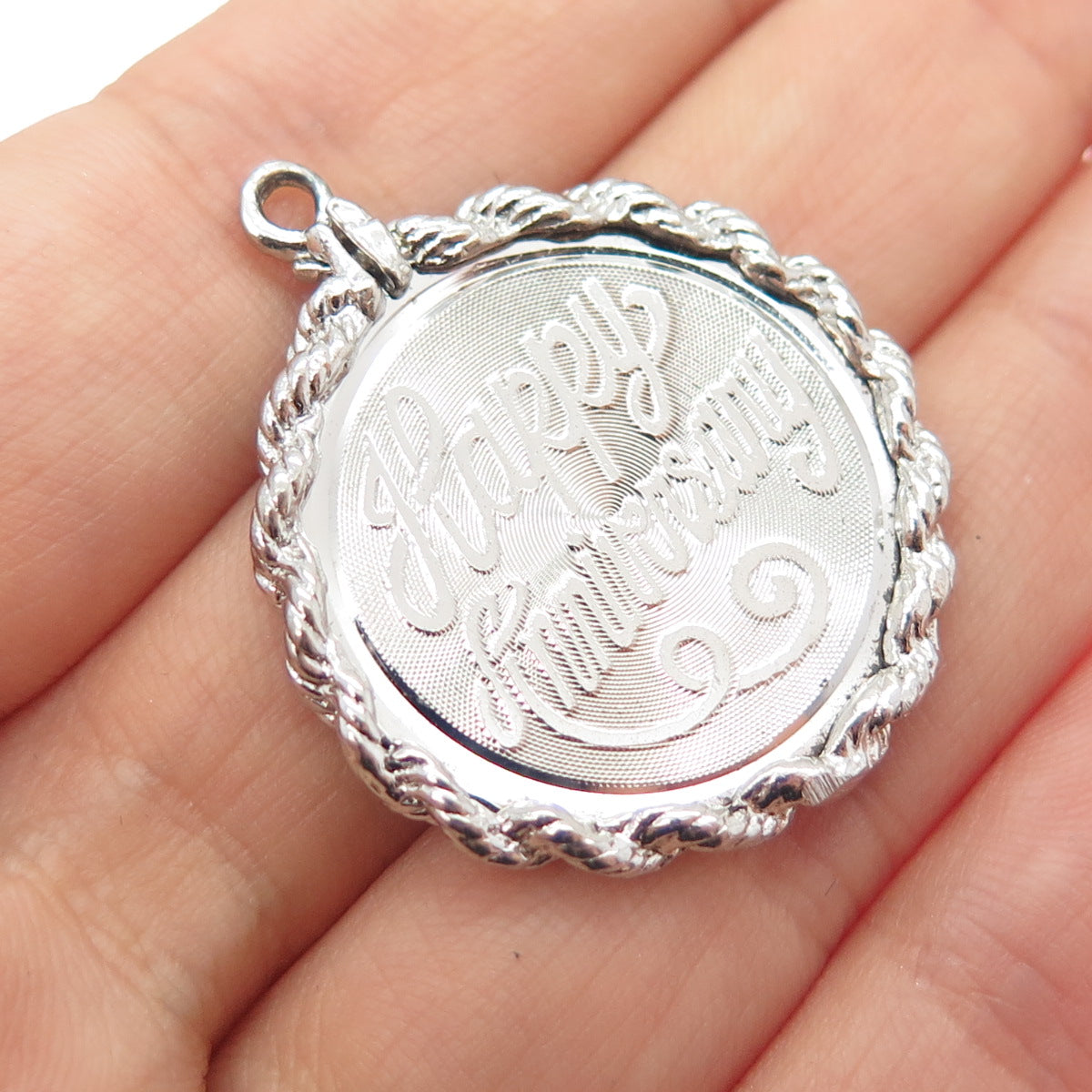 ELCO 925 Sterling Silver Vintage Happy Anniversary Charm Pendant