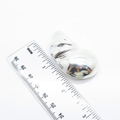 925 Sterling Silver Vintage Mexico Ribbed Shell Pin Brooch