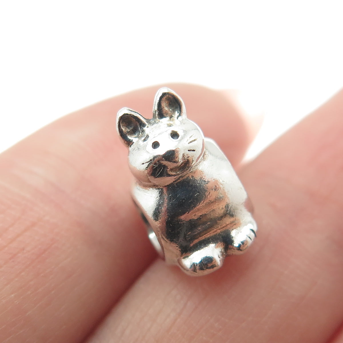 PANDORA 925 Sterling Silver Kitty Cat Bead Charm