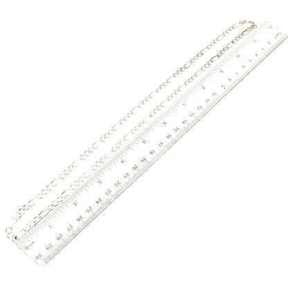 925 Sterling Silver Italy Figaro Chain Necklace 24"
