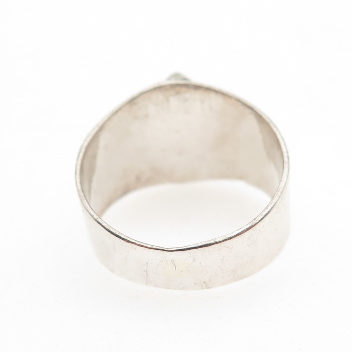 925 Sterling Silver Vintage Princess-Cut Smoky C Z Oxidized Ring Size 8.25