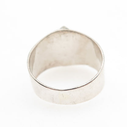 925 Sterling Silver Vintage Princess-Cut Smoky C Z Oxidized Ring Size 8.25