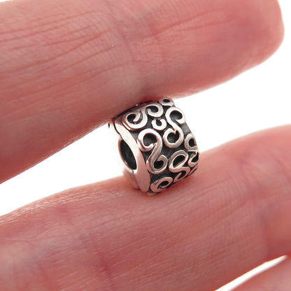 Pandora 925 Sterling Silver Swirl Clip Charm