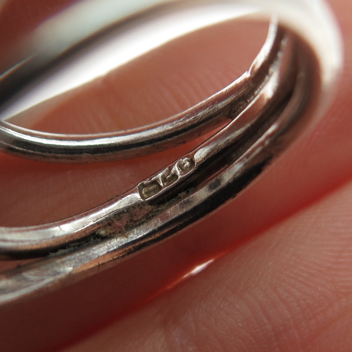 925 Sterling Silver Vintage Modernist Beaded Oxidized Ring Size 9
