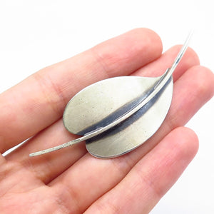925 Sterling Silver Vintage BEAU Leaf Pin Brooch