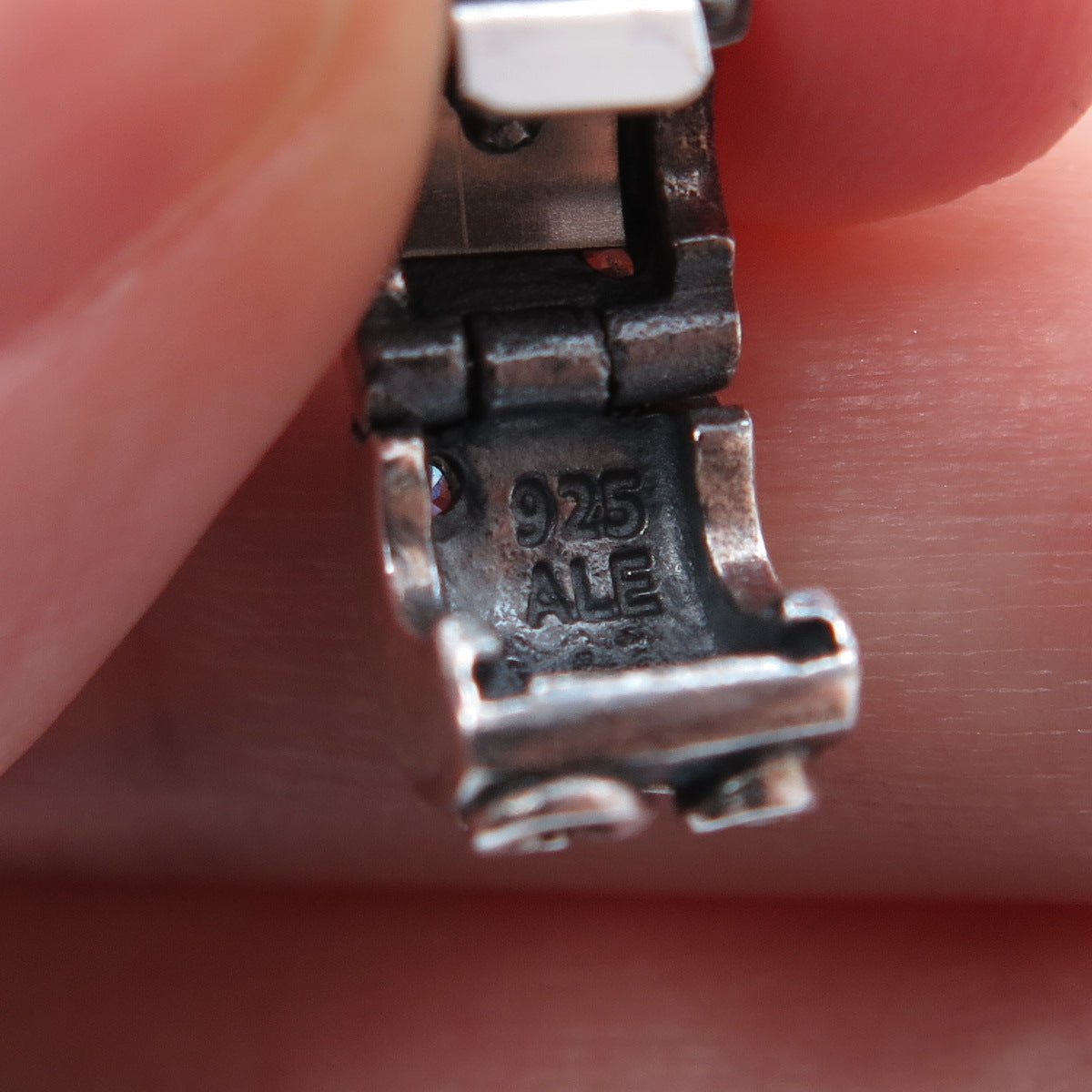 PANDORA 925 Sterling Silver Champagne C Z Tendril Clip Bead Charm