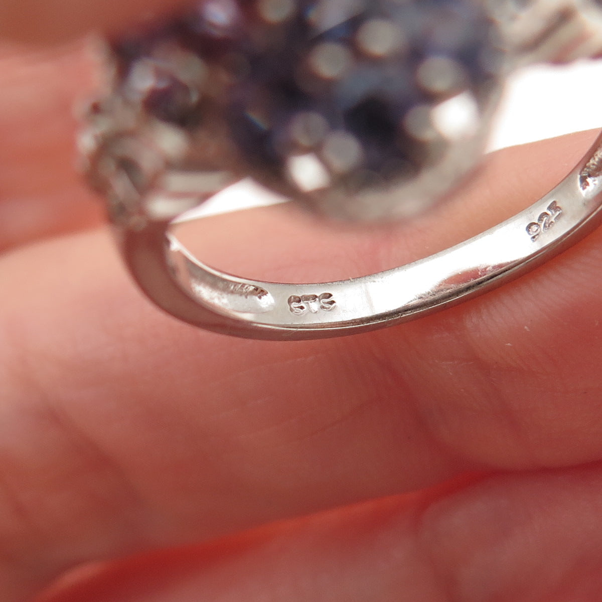 Chuck Clemency 925 Sterling Silver Real Tanzanite Butterfly Ring Size 8