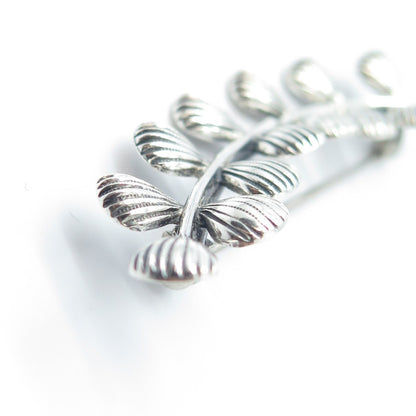 BEAU 925 Sterling Silver Antique Art Deco Laurel Leaves Pin Brooch