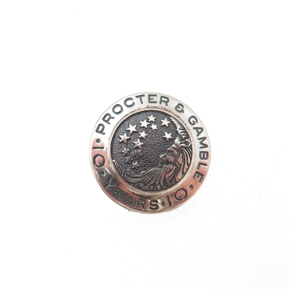 925 Sterling Silver Vintage Procter & Gamble 10-year Service Award Pin Brooch