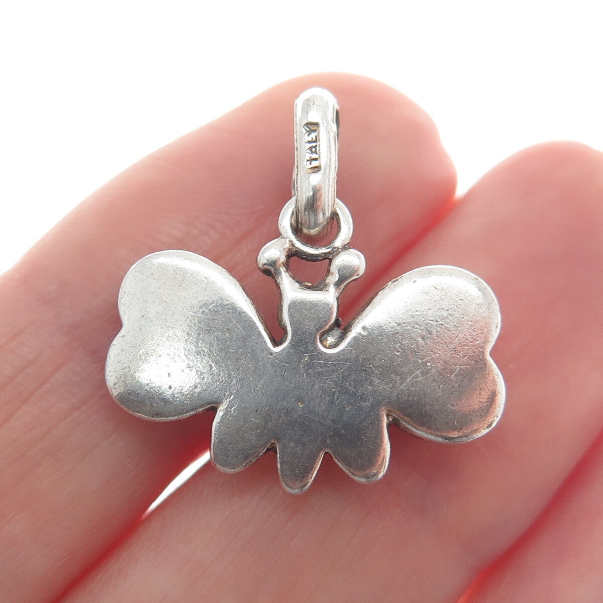925 Sterling Silver Vintage Italy Butterfly Minimalist Charm Pendant