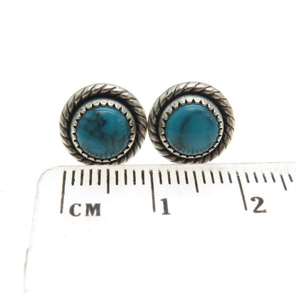 PACIFIC JEWELRY Old Pawn Sterling Silver Southwestern Turquoise Stud Earrings