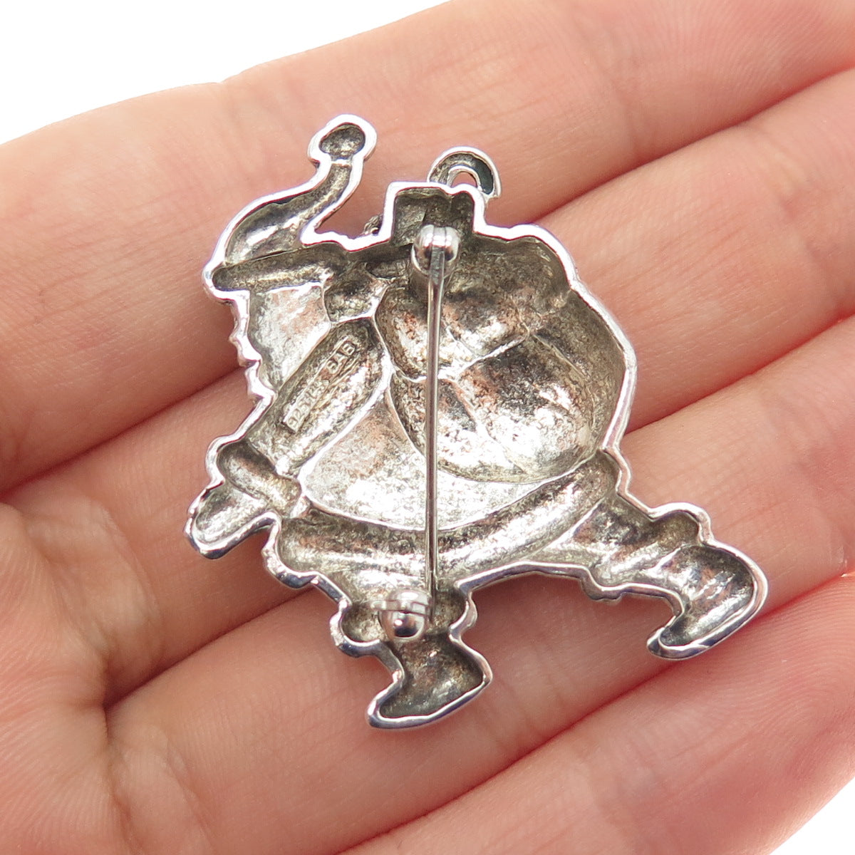 B. A. BALLOU & CO. 925 Sterling Silver Vintage Santa Claus Pin Brooch
