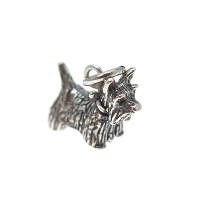 JEZLAINE Sterling Silver Vintage Scottish Terrier Dog Minimalist Charm Pendant