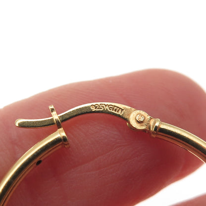 925 Sterling Silver Gold Plated Hoop Earrings