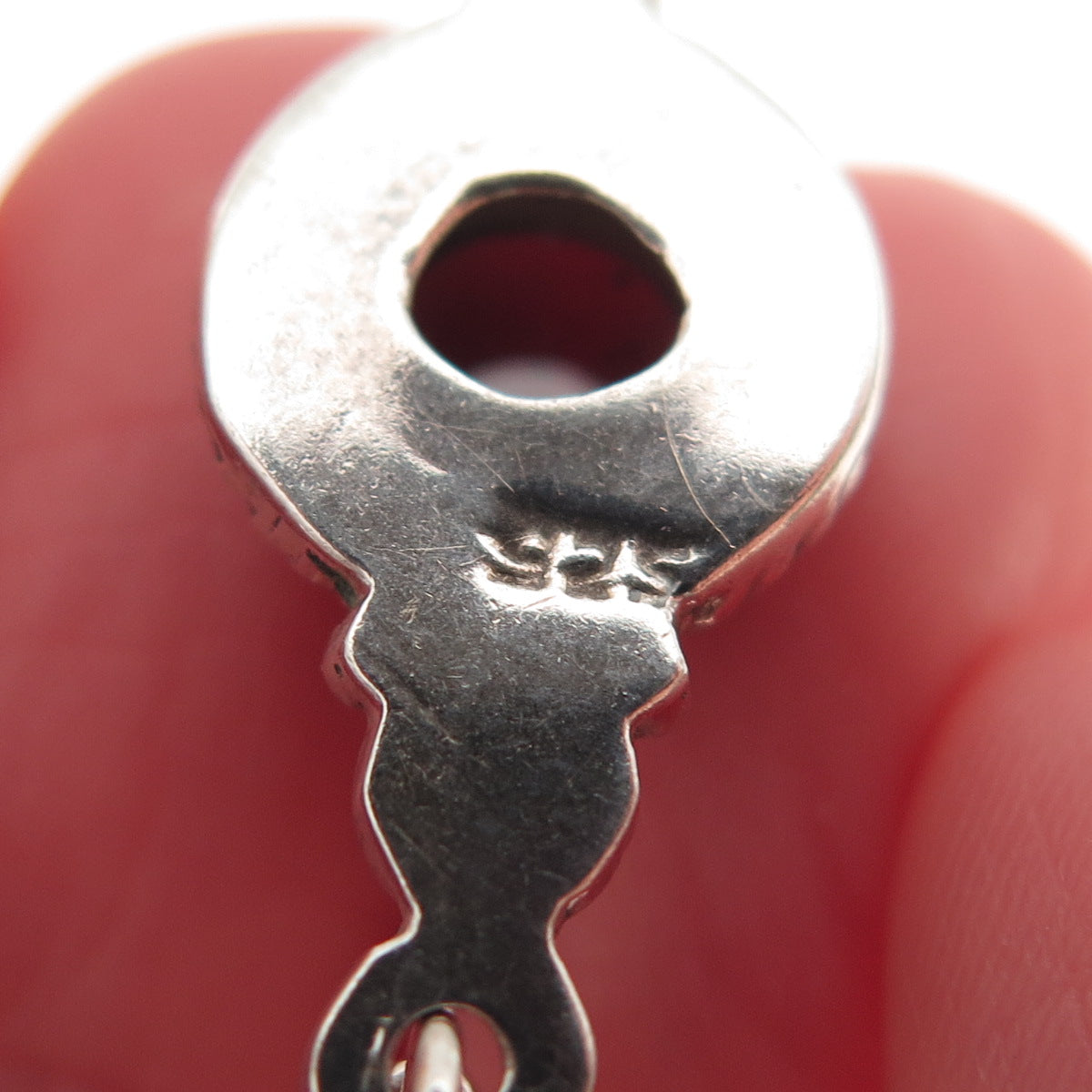 925 Sterling Silver Vintage Real Red Garnet Beaded Dangle Earrings