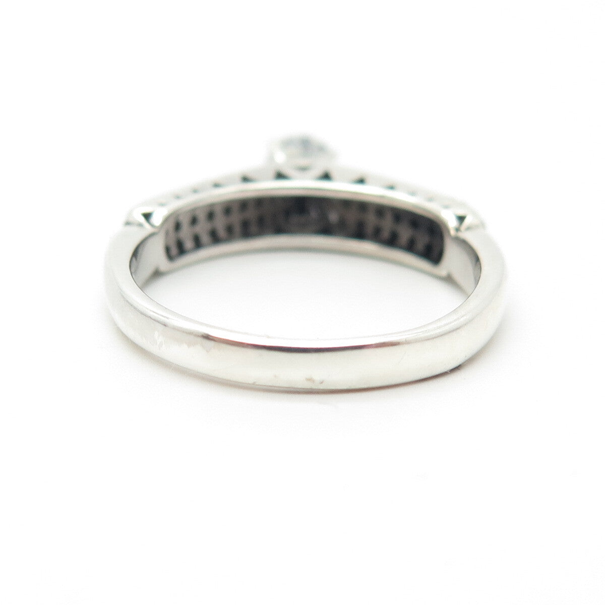 925 Sterling Silver Round-Cut C Z Engagement Ring Size 7.5