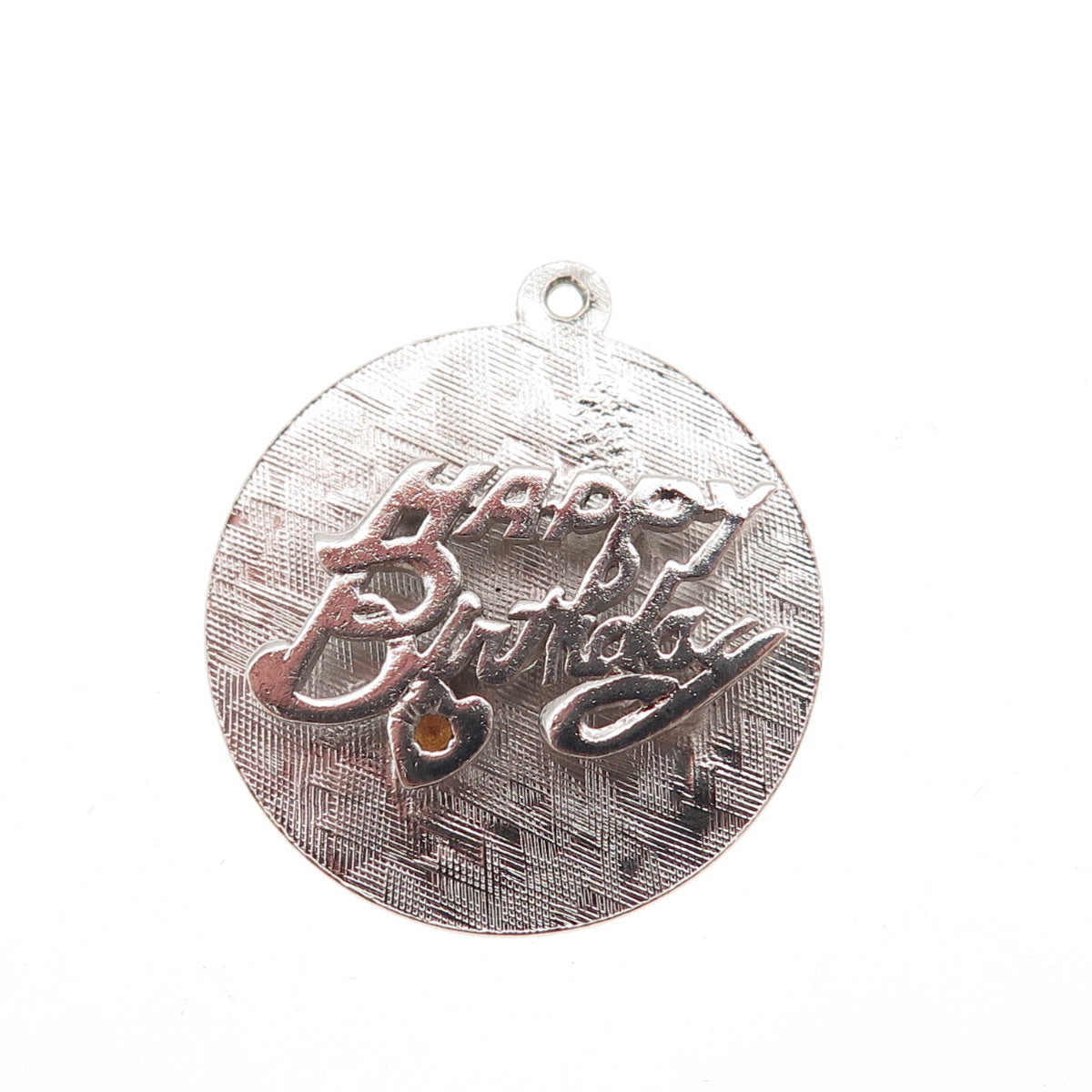 925 Sterling Silver Vintage Happy Birthday Charm Pendant