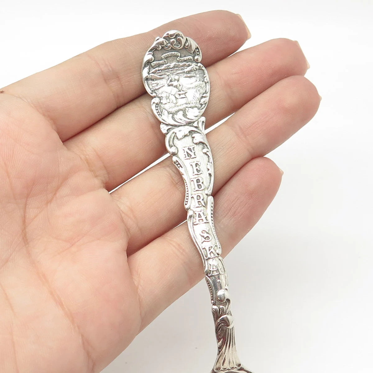 925 Sterling Silver Antique Art Deco Wendell "Nebraska" States & Cities Spoon