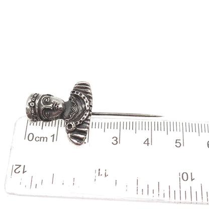 Grant 925 Sterling Silver Vintage Barbarossa Oxidized Lapel Pin