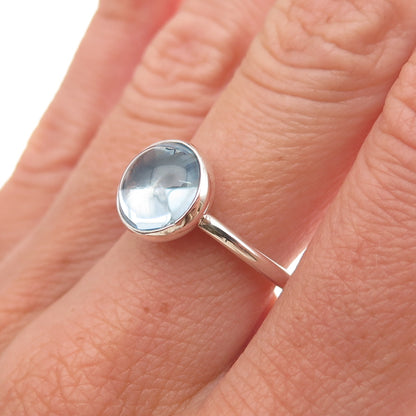 Pandora 925 Sterling Silver Aqua Blue Crystal Poetic Droplet Ring Size 6.75