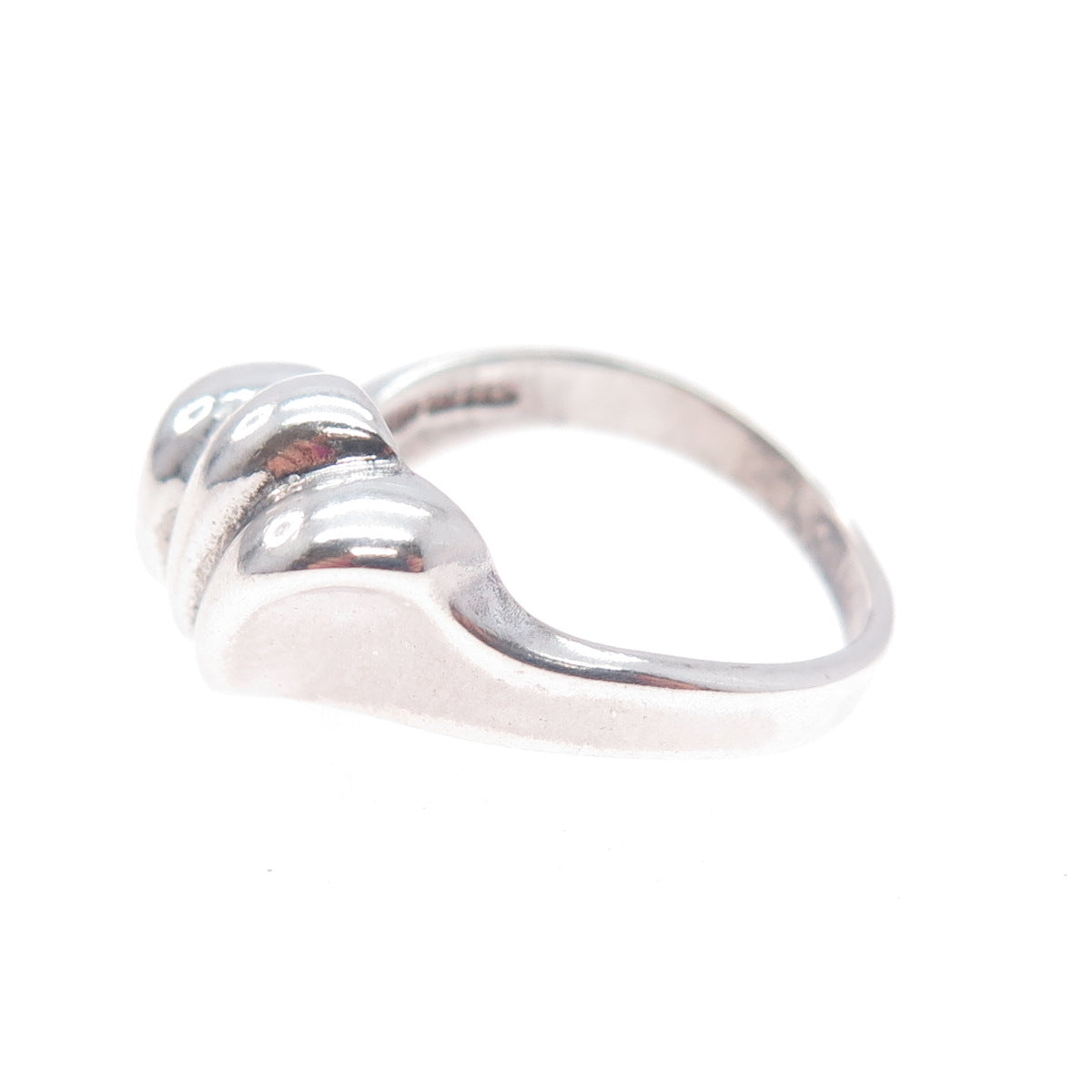 925 Sterling Silver Vintage Modernist Wave Ring Size 6.75