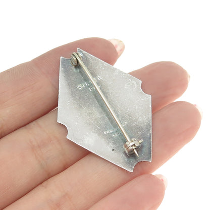 F.M. NOBLE 925 Sterling Silver Antique Honor Veteran Member W.A. Fraser Brooch