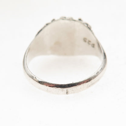 925 Sterling Silver 2-Tone Vintage Real Amethyst Oxidized Ring Size 6.75