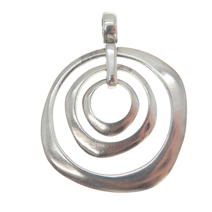 JCM JACMEL MAURITIUS 925 Sterling Silver Vintage Modernist Circle Pendant