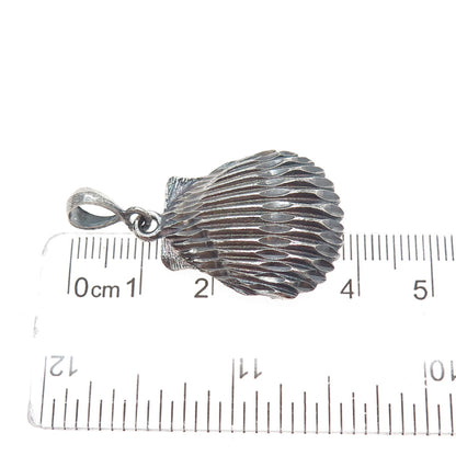 925 Sterling Silver Vintage Seashell Oxidized Charm Pendant
