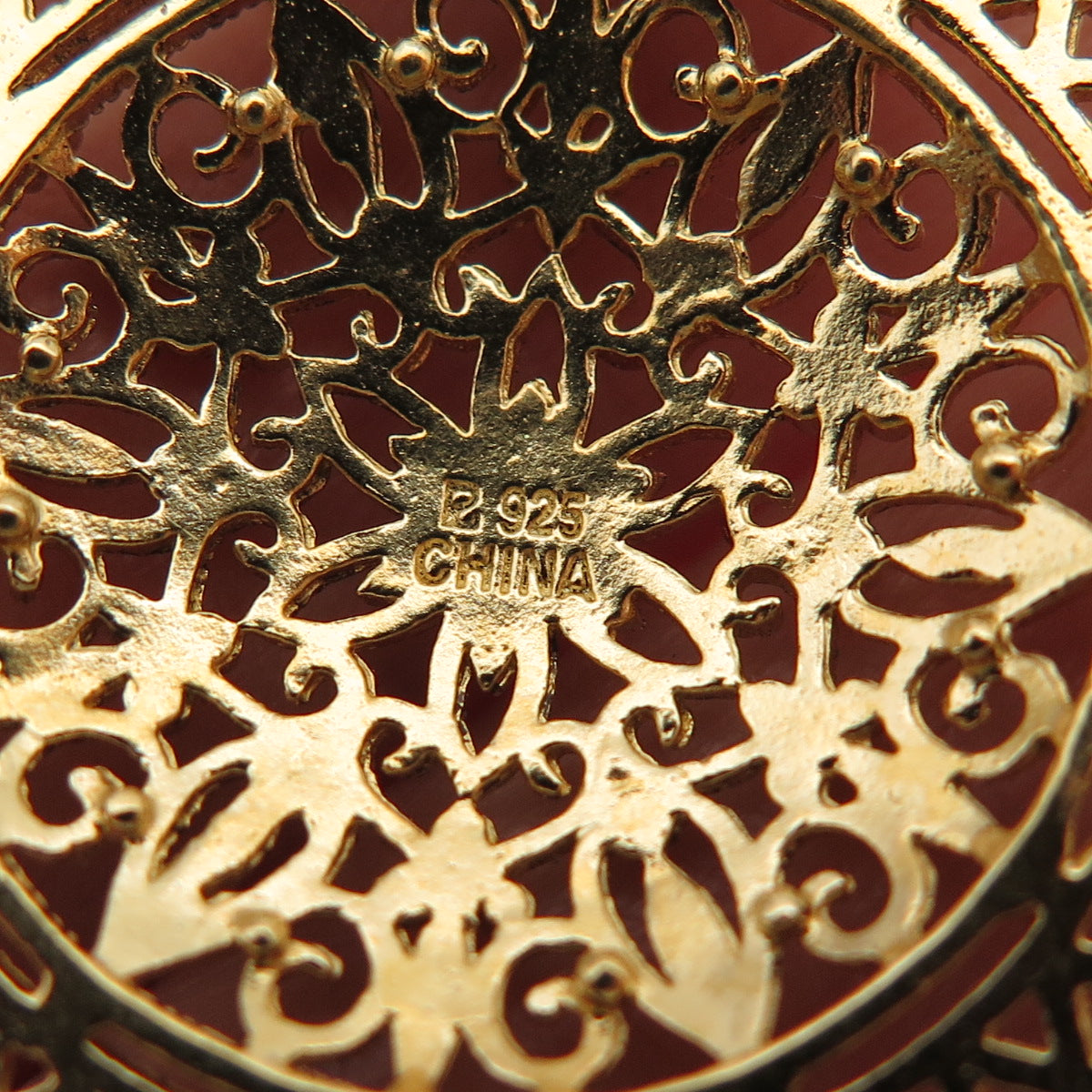 ROSS SIMONS 925 Sterling Silver Gold Plated Ornate Floral Dangle Earrings