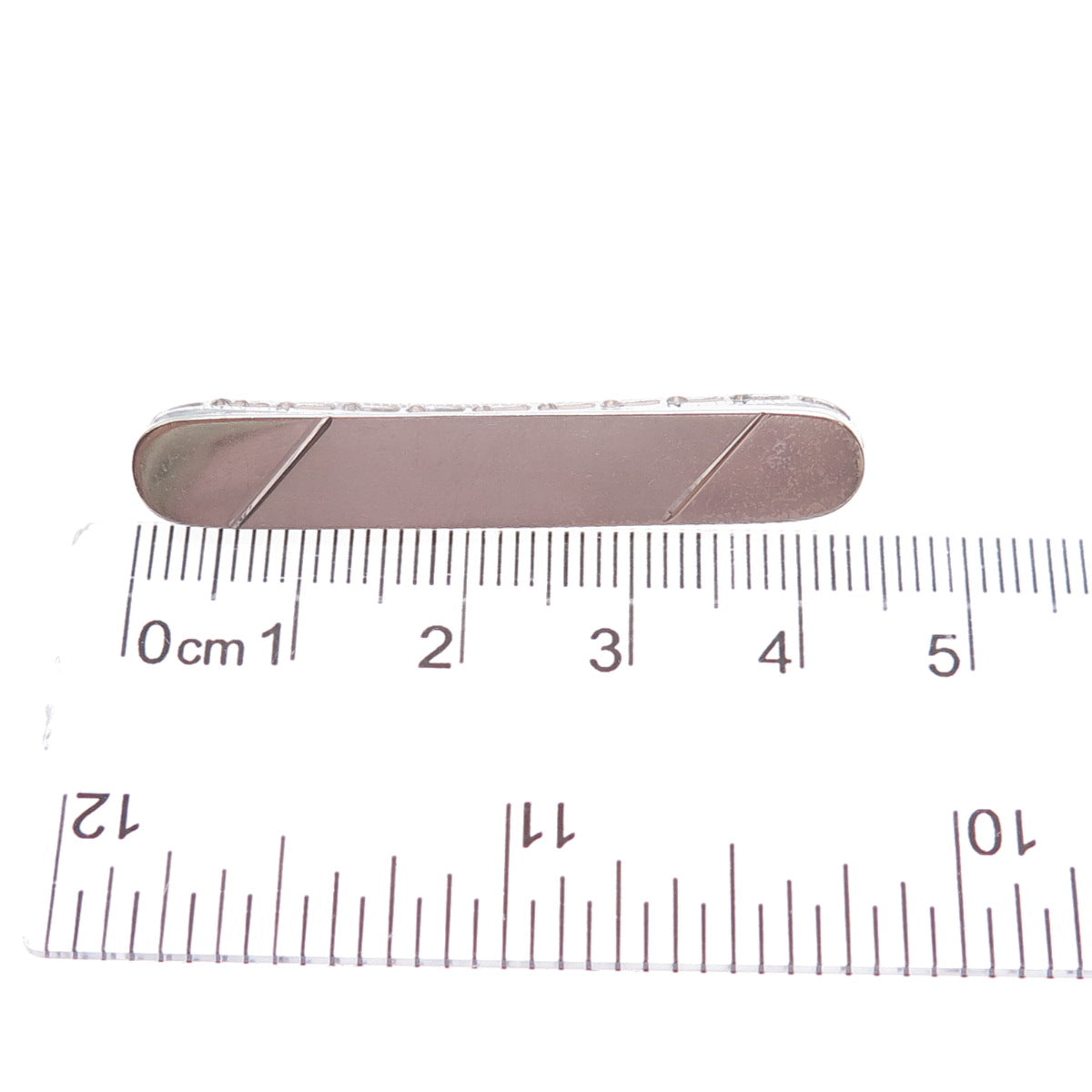 WELLS 925 Sterling Silver Antique Art Deco Bar Pin Brooch