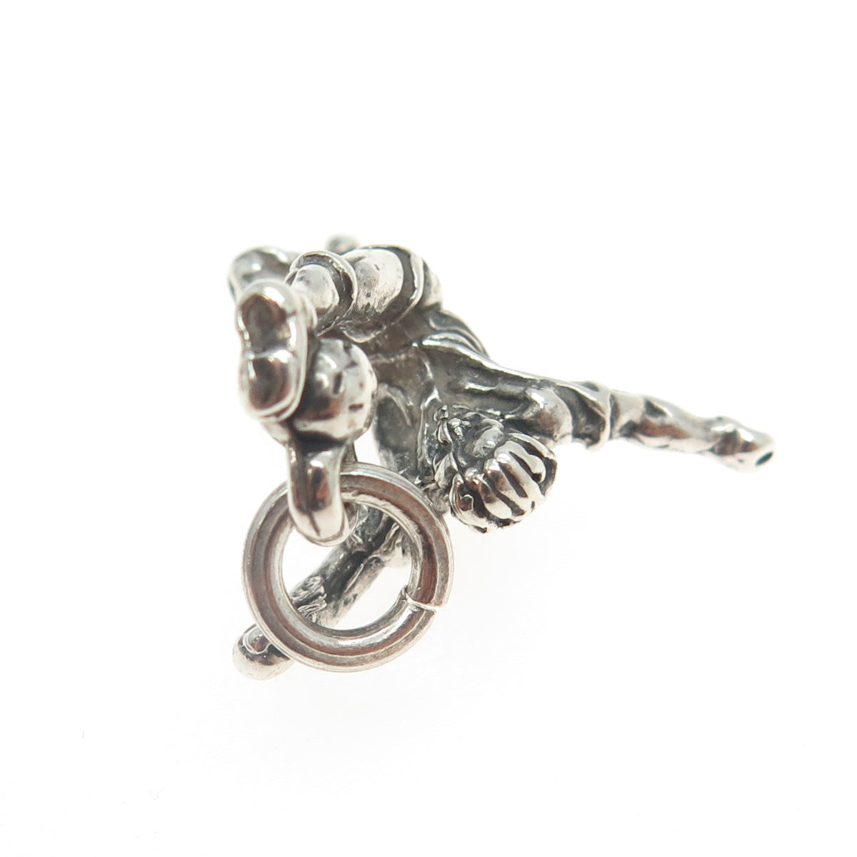 925 Sterling Silver Vintage Football Player 3D Pendant